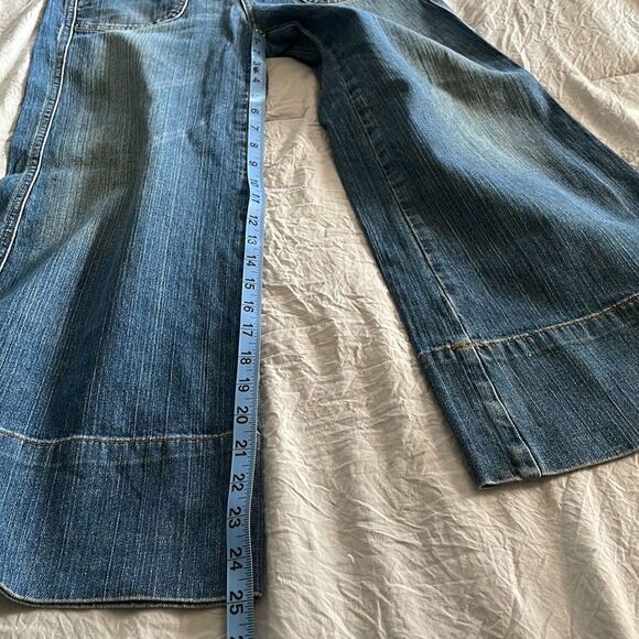 Hint Jeans Vintage Wide Leg Cropped Flare Denim Medium Wash Size 3 - Picture 13 of 14